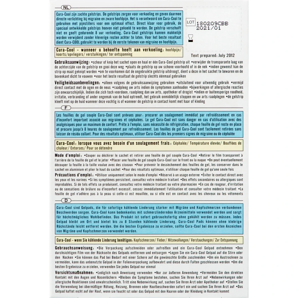 3x Be Cool Cura-cool Migraine Strips 2 3x Be Cool Cura-cool Migraine Strips - Afbeelding 2